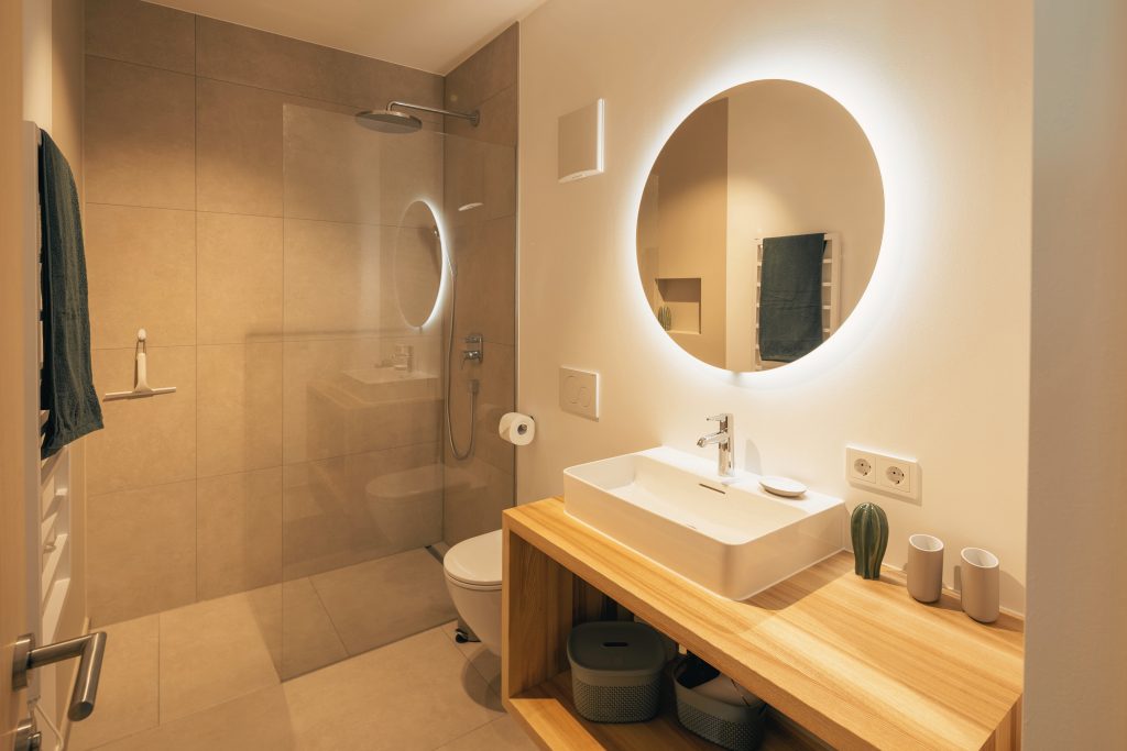 am Greben Apartments, Apartment eins, Ferienwohnung, Badezimmer